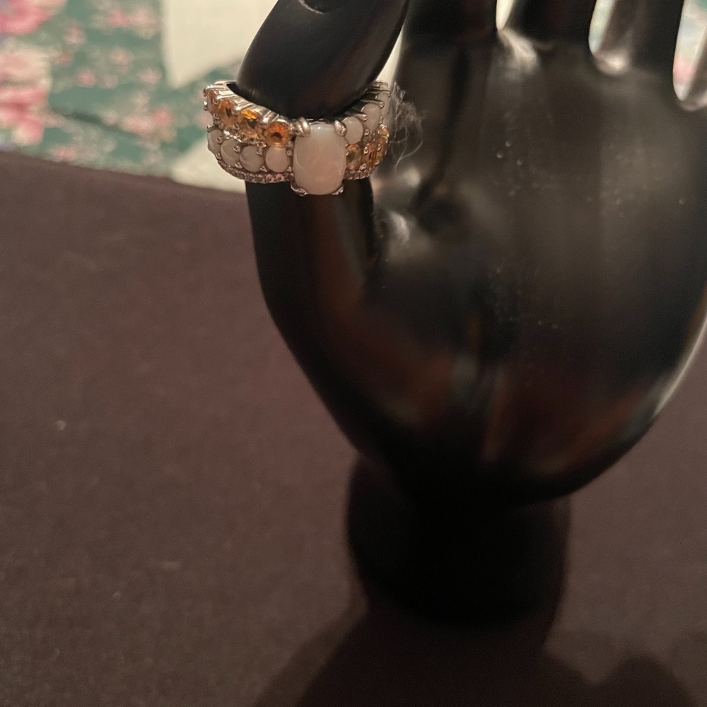 Affinity opal and  citrine ring.